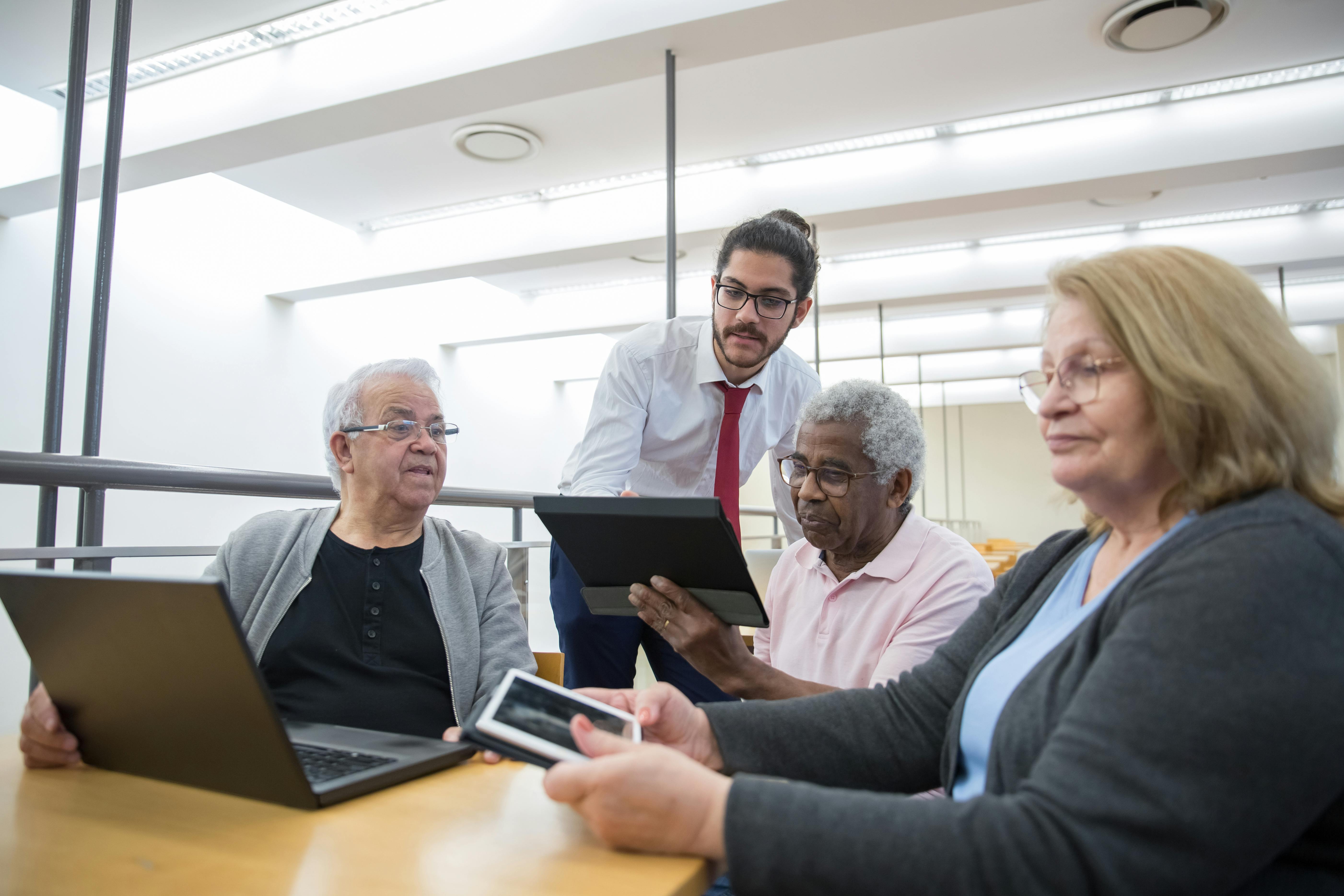 Older adults learning digital skills with a younger facilitator
